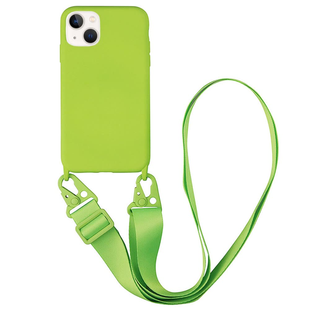 CQUUKOI for iPhone 15,Crossbody Phone Case with Shoulder Strap Soft Silicone Case with Adjustable Lanyard Cute Cool Wireless Charging Shockproof
