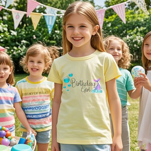 Image of Birthday Girl Tshirt Toddler Birthday Shirts Tees Little Kids Top Outfit Cotton Short Sleeve 2nd 3rd 4th 5th 6th 7th 8th