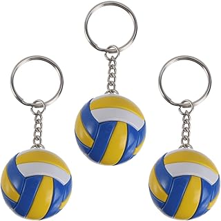 jojofuny Volleyball Keychain, 3pcs 3D Leather Volleyball Ornament Novelty Keychains Volleyball Key Chain Volleyball Hanging Ornaments Volleyball Player Gift