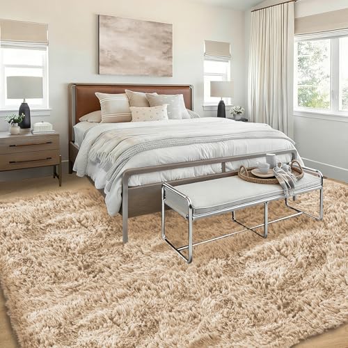 Tapete suave camel 8'x10' para sala y dormitorio miniatura 2