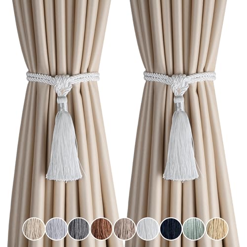 Fenghuangwu Curtain Tiebacks Tassel Tie-Backs, Rope Curtain tie Backs Handmade Curtain Holdbacks...
