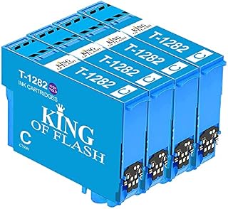 KING OF FLASH Replacement for Epson T1281 T1282 T1283 T1284 T1285 Ink Cartridges Compatible for Epson Stylus SX125 SX235W SX130 S22 SX445W SX438W SX435W SX425W