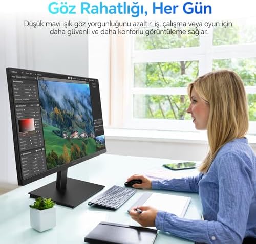 KOORUI E2711F 27 inç Monitör Full HD, 100 Hz, 5ms, Göz Konforu, sRGB%99 Farbumfangs, (1920 x 1080, HDMI, VGA, Neigbar, VESA 75x75) - Görsel 7