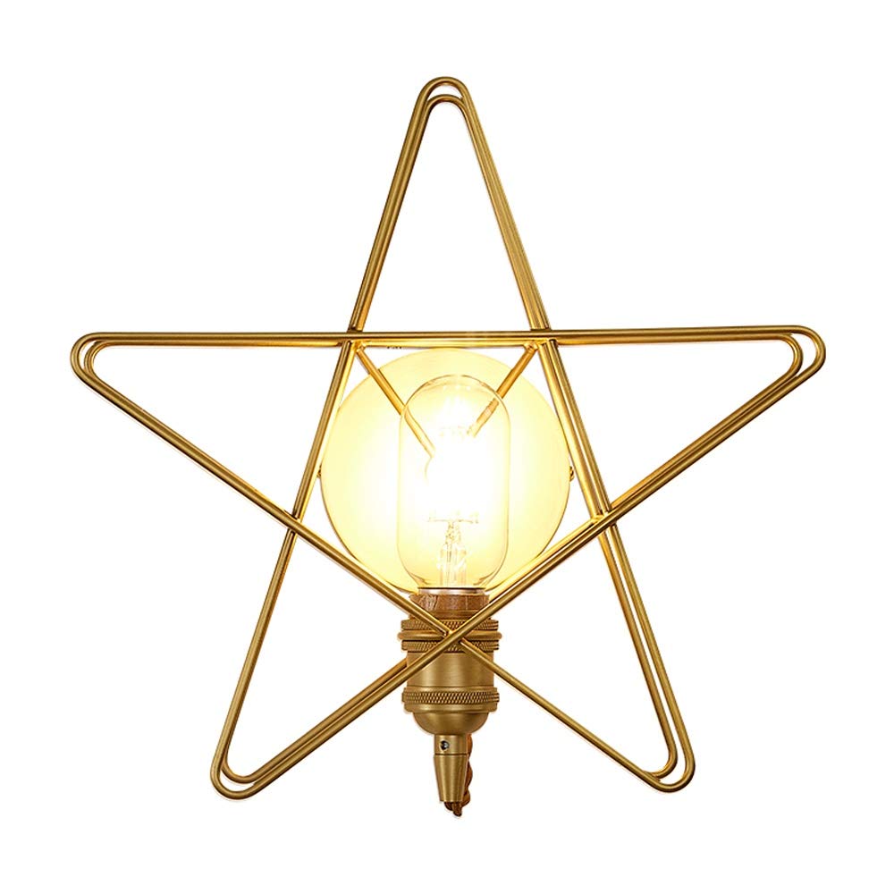 OZBMA Wall Mounted Light Modern Luxury Nordic Creative LED Lamp Brass Living Room Bedroom Bedside Corridor Aisle Star Indoor Lighting Glass Lampshade Warm Rea