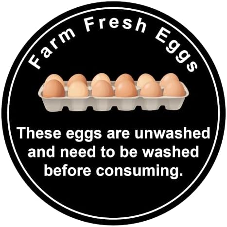2 Inch 300 PCS Fresh Eggs Farmer's Market Packaging Unwashed Eggs Stickers image 2