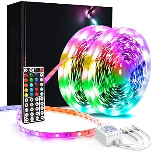 phopollo Led Strip Light, 15m Led Light Strips with 44-Keys Remote, Flexible 5050 RGB Colour Changing for Bedroom, Party (7.5Mx2) [Energy Class E]