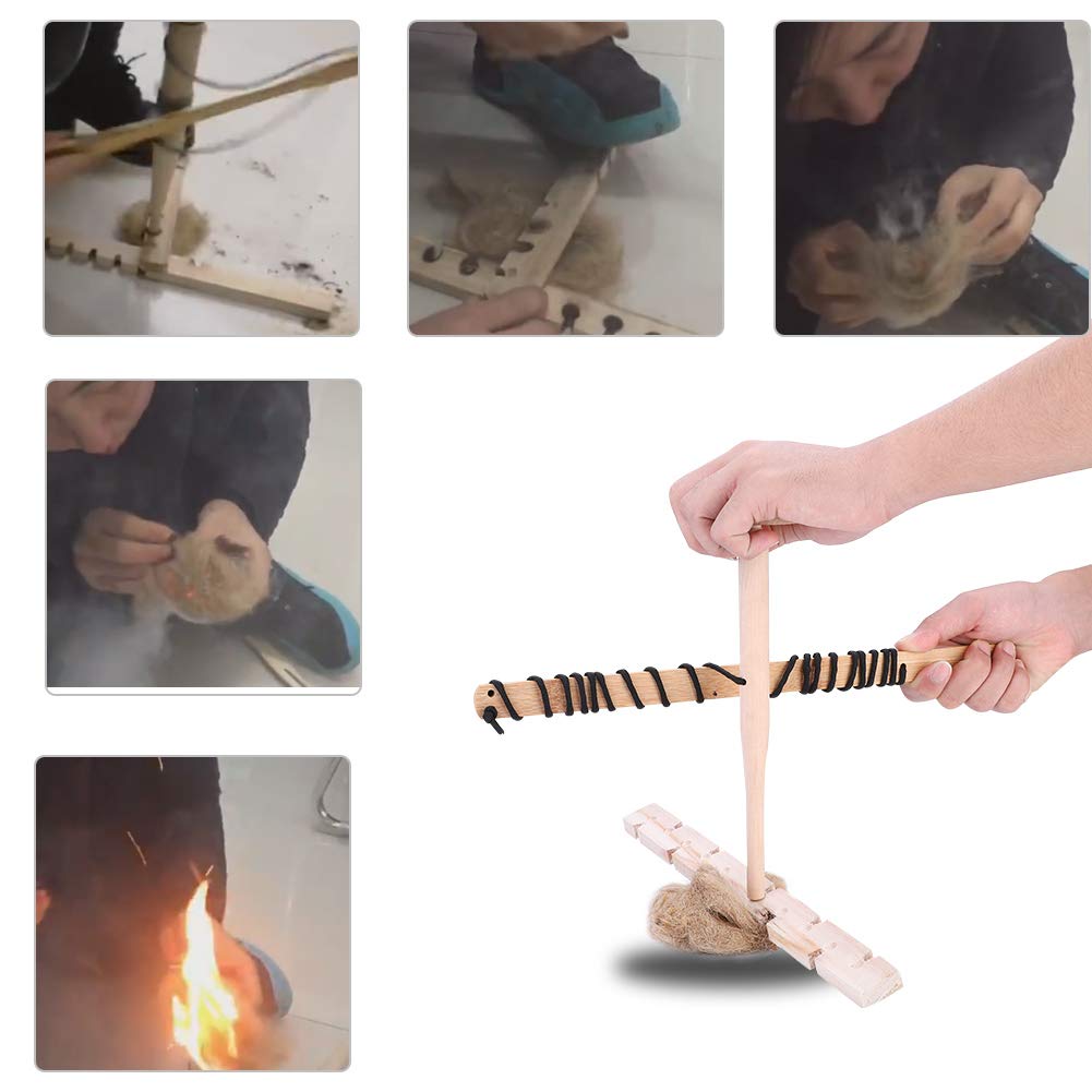Herramienta para Hacer Fuego de Perforación de Madera, Reutilizable para Supervivencia al Aire Libre
