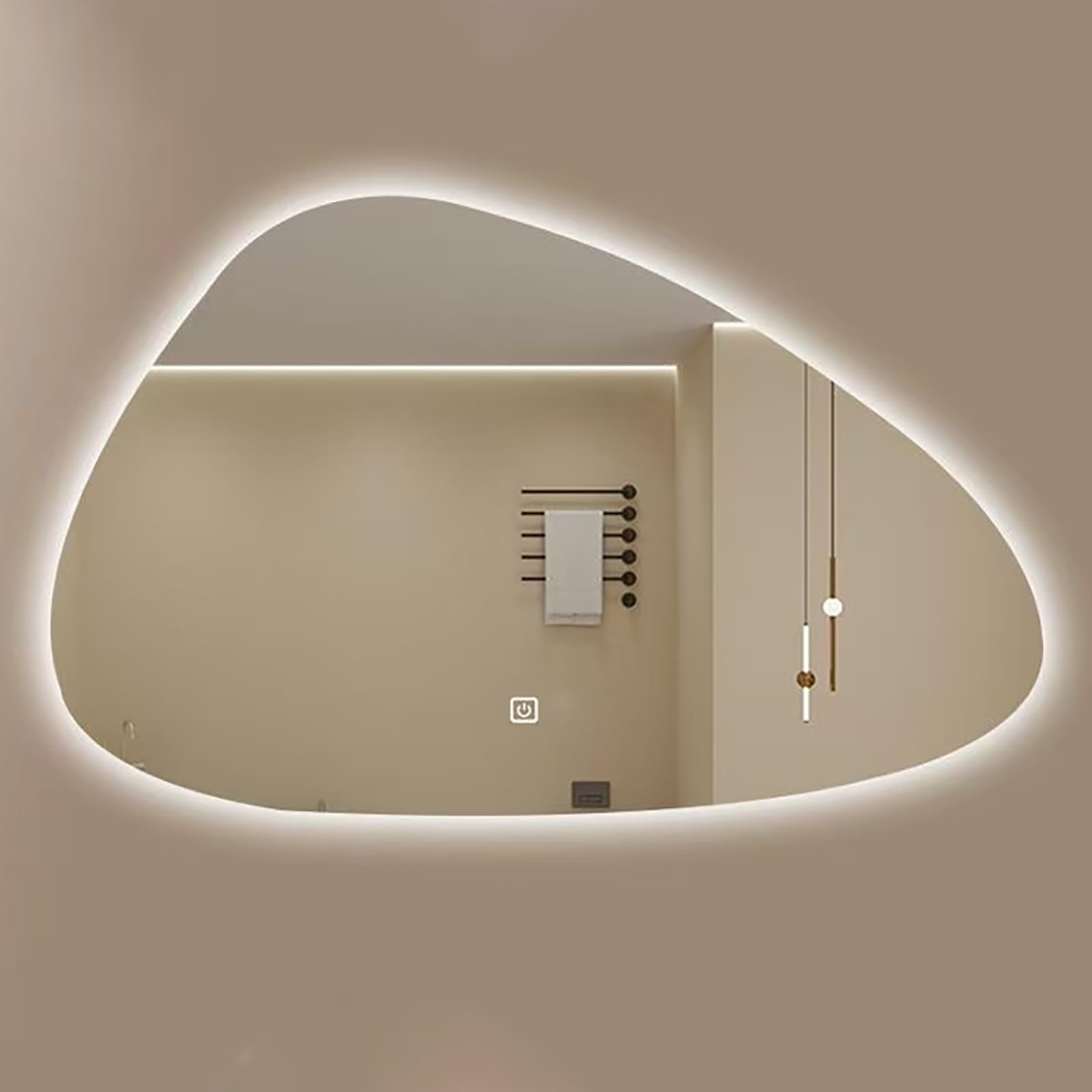 Miroir mural lumineux LED irrégulier pour sublimer le meuble-lavabo