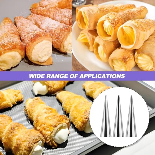 Cannoli Moulds Tubes, 12 Pcs Cream Horn Molds Non Stick Stainless Steel Cannoli Cream Roll Forms Moulds for Baking Pastry - Image 7