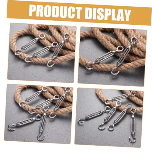 SHOWERORO Juego de 5 Tensores M5 de Acero Inoxidable 304 con Ojal y Gancho para Cables, Uso Industrial y Exterior miniatura 3
