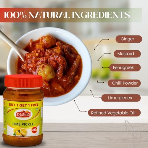 Image of Darling Lemon Pickles 200g (Buy1 & Get 1) (Traditional South Indian Taste | Authentic Lemon Achar | No Added Colours & Preservatives)
