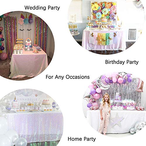 Nappe anniversaire blanc irisé 228x335 cm décoration table