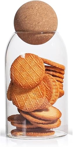 Miniatura 7 de Tarros de vidrio con tapas de corcho, tarro de caramelo con tapa, tarro de café para mostrador, tarro de galletas con tapas herméticas, tarro de