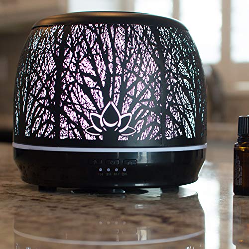 Best Rated Diffusers for Essential Oils, Premium Iron Aromatherapy Diffuser with Large 500mL Water Tank for Home, Office, Kitchen, Baby Room Air Oil Ultrasonic Humidifier with 7 Color LED Lights - Thumbnail 5