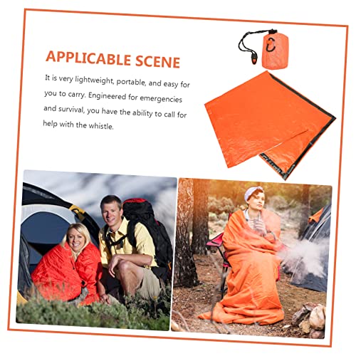 POPETPOP Film de Aluminio PE Portátil para Emergencia con Bolsa con Cordón para Supervivencia al Aire Libre Ligero y Resistente para Camping y Situaciones de Emergencia miniatura 7