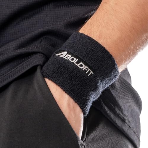 Image of Boldfit Cotton Wrist Band for Men & Women 3 Inch - Wrist Sweat Band for Badminton Football, Basketball, Running & Athletic Sports, Sweat Absorbent Wrist Bands
