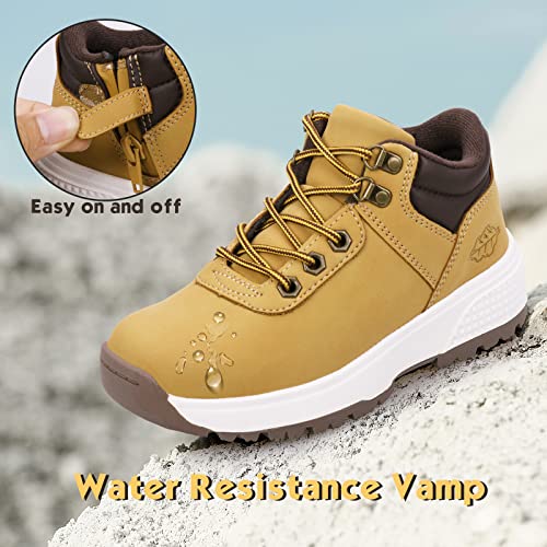 Boys Hiking Shoes Anti-Slip Water Resistant Zipper Lace-Up Running Walking Sneaker (Little/Big Kids)3