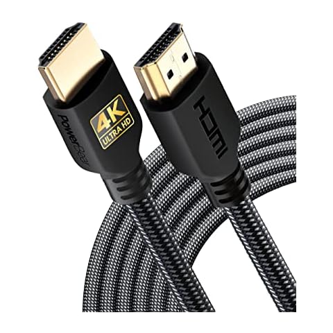 PowerBear 4K HDMI Cable 6M | High Speed Hdmi Cables, Braided Nylon & Gold Connectors, 4K @ 60Hz, Ultra HD, 2K, 1080P, ARC & CL3 Rated | for Laptop, Monitor, PS5, PS4, Xbox One, Fire TV PC Cover