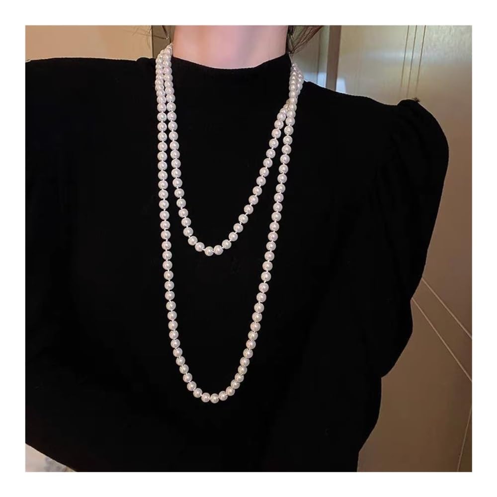 Collier en perles pour femme avec chaîne de pull au design minimaliste et raffiné