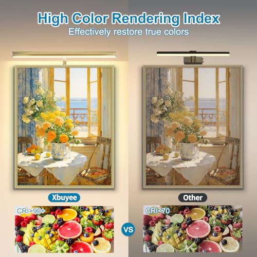 Image of LED Picture Lights for Paintings Plug in, Antique Brass Finish