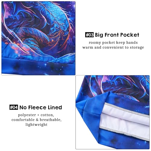 Image of TUONROAD Boys Hoodies 3D Graphic Sweatshirt Lightweight Pullover 6-16T cool