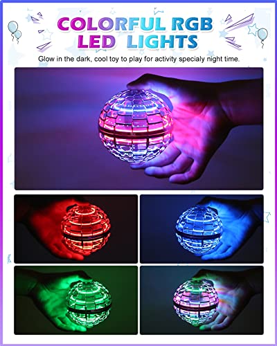 Image of Magic Flying Orb Ball with Lights,UFO Hand Operated Mini Drone for Kids,Galactic Fidget Spinner Boomerang Hover Balls,Indoor Outdoor Toys,Cool Birthday Gifts for 6 7 8 9 10+ Year Old Boy Girl Teens