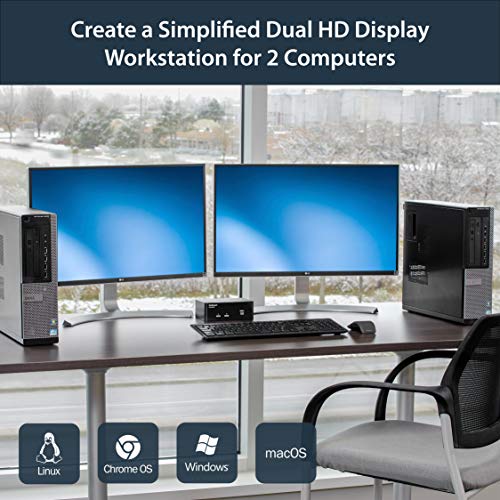 Image of StarTech.com Dual Monitor DisplayPort KVM Switch with 6ft 4-in-1 USB DisplayPort KVM Switch Cable