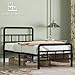 Richwanone 14 inch Twin XL Bed Frame with Headboard and Footboard, Heavy Duty Metal Platform with Steel Slat Support, No Box Spring Needed, Easy Assembly, Black