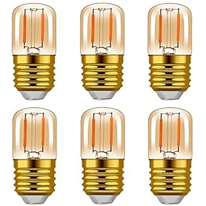 Hcnew LED Gloeilampen E27 1W 80 lumen,komt overeen met gloeilampen van 10W,Klassieke gloeilamp,Klassieke gloeilamp,2200K barnsteengloeien,Edison-schroeflampen,niet dimbaar,6 stuks