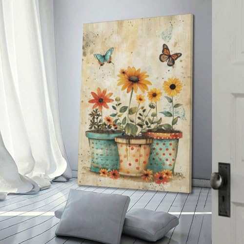 Affiche aquarelle fleurs et papillon pour une ambiance sereine - 3