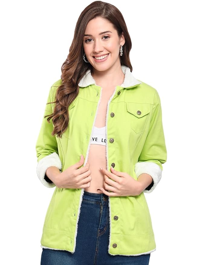Women Cotton Blend Full Sleeve Solid Long Length Jacket-image-5