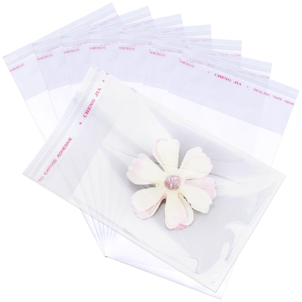 SOFPLATE 400Pcs 4.7 x 2.8 Inch Self Sealing Treat Bags Clear Cellophane Jewellery Bag Bulk Small Resealable Cello Cookies Individual Party Pouch for Packaging Bakery Wedding Birthday Gifts Wrap