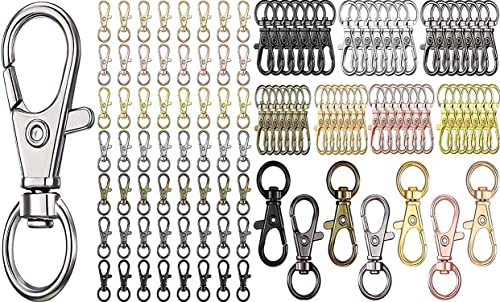 Image of DIY Crafts 1 Set 3x1, Chrome Silver, Keyrings & Keychains Round Swivel Snap Hooks Key Rings Chain Jump Rings Mini Screw Metal For Lanyard, ID, Bag (1 Set 3x1, Chrome Silver)