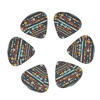 Lot de 12 médiators de guitare ethniques exotiques géométriques noirs pour guitare électrique, basse acoustique, cadeau avec boîte - Les Beatles, Paul McCartney, John Lennon, RIngo Starr, George Harrison Lot de 12 médiators de guitare ethniques exotiques géométriques noirs pour guitare électrique, basse acoustique, cadeau avec boîte – Image 2