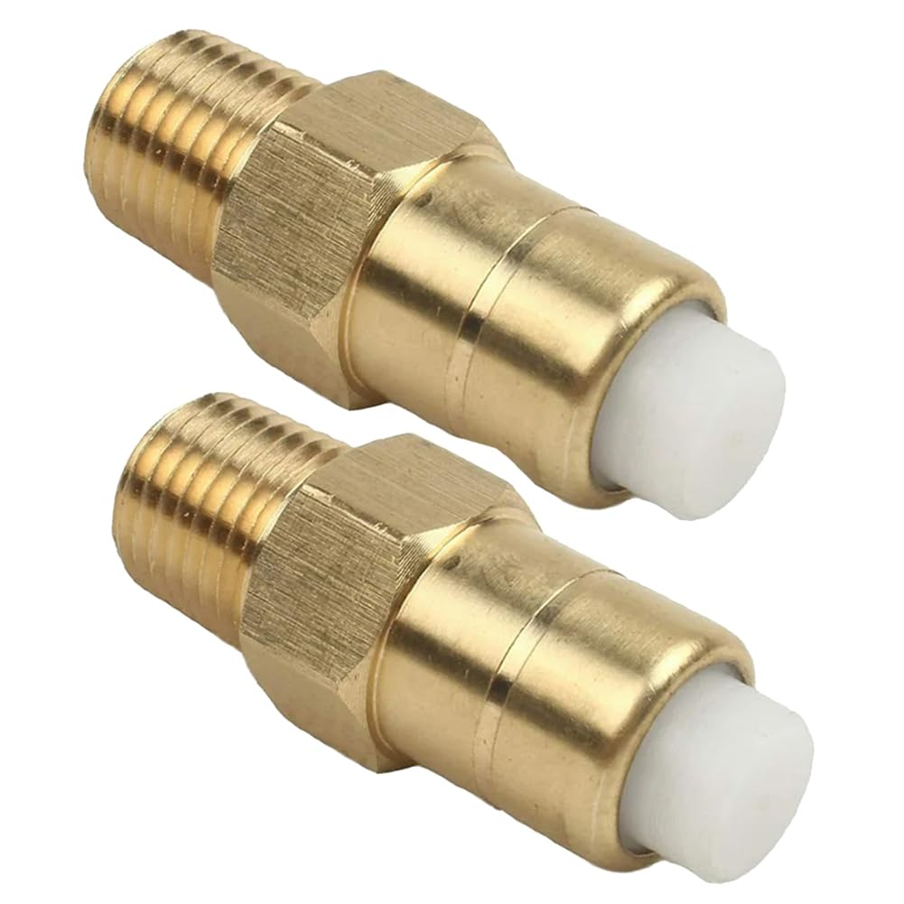 Aundhegrtt As Shown Replacement 1/4 Inch Pressure Washer Thermal Release Valve 2Pcs 678169004 Brass Fits Most Standard 1/4" Units