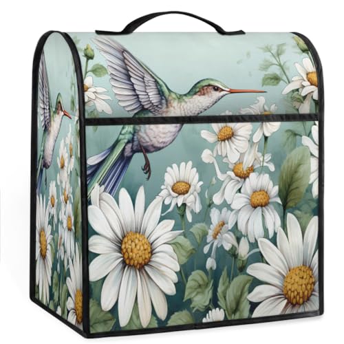 Coffee Maker Cover Hummingbird Daisy Kitchen Appliance Covers Small Appliance Covers Blender Cover Juicer Cover Dust Covers for Kitchen Appliances with Top Handle and Pockets,Washable,B675