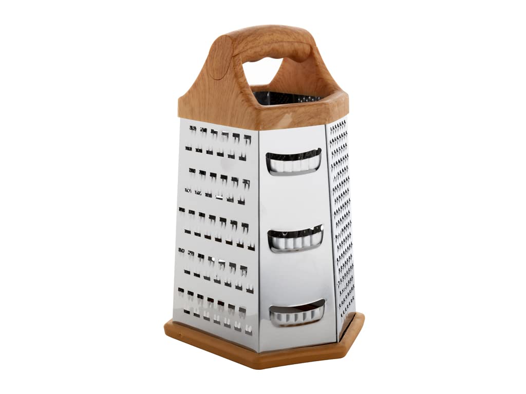 Stainless Steel Kitchen Grater - Robust Hexagonal Grater - 22 cm High, Vegetable Grater, Multi Grater, Cucumber Slicer, Potato Grater, Slicer, Grater