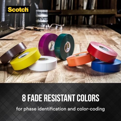 Image of Scotch Vinyl 35 Electrical Tape, 5 Rolls, Multi-Color Pack, Ideal for Cable Jacket Repair & Electrical Insulation, Premium Vinyl Material, Indoor & Outdoor Use, High Adhesion (10457DC), 2-Pack