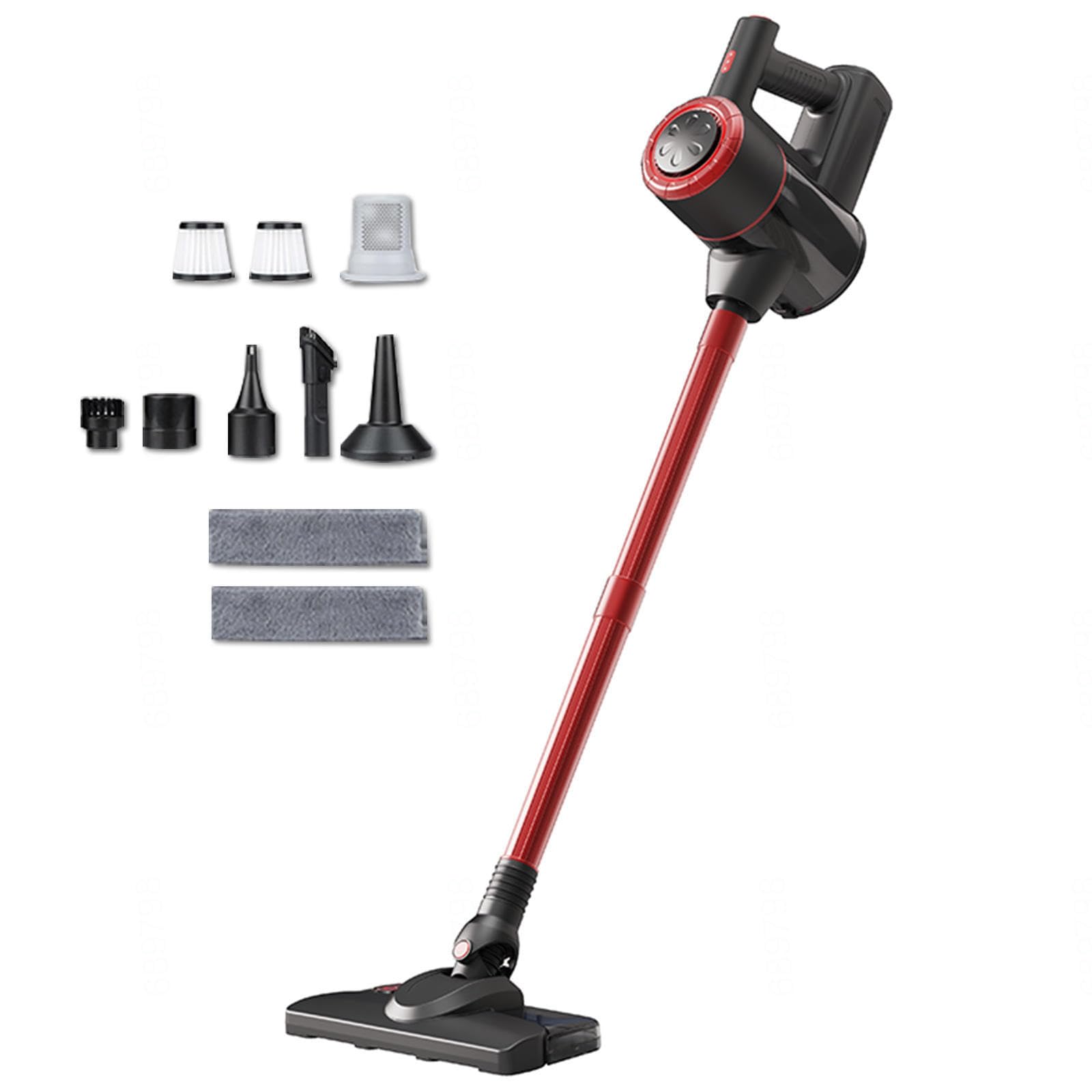 Lavapavimenti Senza Filo 5 in 1 Portatile, 400ml Serbatoio, Lavapavimenti Senza Filo Leggero Versatile Aspira E Lava Pavimenti Casa per Pavimenti, Tappeti, Capelli di Animali,Red