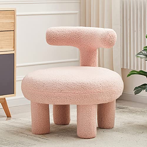 Taburete de reposapiés de diseño ergonómico, otomana con respaldo, silla pequeña de felpa para el hogar, dormitorio, sala de estar