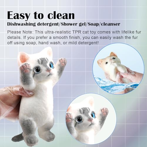 Image of Big Hand Painted Cat Squishy Toys,Large Cute Ultra Soft Kitty Squeeze Fidget Toys for Stress Relief ,Kawaii Squishies Sticky Animal Toys for Adults Kids,Decompression Sensory Balls (Tabby)