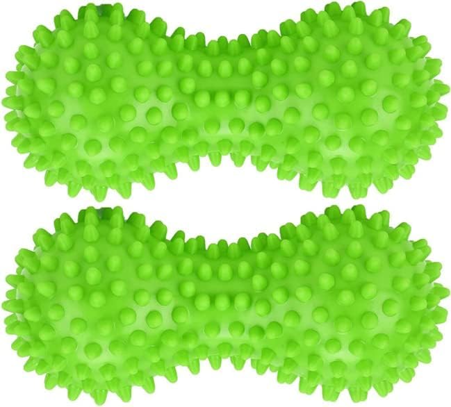 Pack of 2 Soft Spiky Massage Peanut Balls, Stress Reflexology, Porcupine Sensory Peanut Ball Set