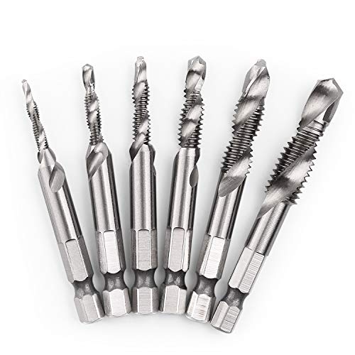 HUAZHICHUN 6Pcs Drill Tap Combination Bit Set, 1/4