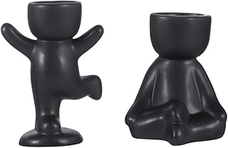 BESPORTBLE Vaso de cerâmica em forma humana, 2 peças, vaso para plantas suculentas, vasos de flores, vaso para decoração de casa, jardim, escritório, mesa