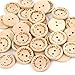 200Pcs 1 inch Handmade with Love Wood Buttons for Crafts 25mm Round Wooden Craft Buttons Bulk for Sewing Crafting