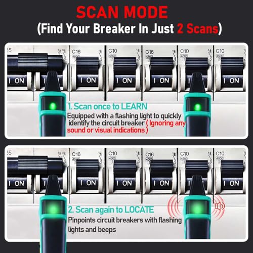 Xin Tester Digital AC Circuit Breaker Finder Tool with Integrated GFCI Outlet Tester, 90-120V NCV Electrical Circuit Tracer Automatically Scan Voltage Detector Electrician Tool XT-33A