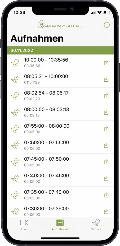 KiV Nistkastenkamera für Vogelbeobachtung mit WLAN, Nachtsicht, Bewegungserkennung und App für Android und iOS