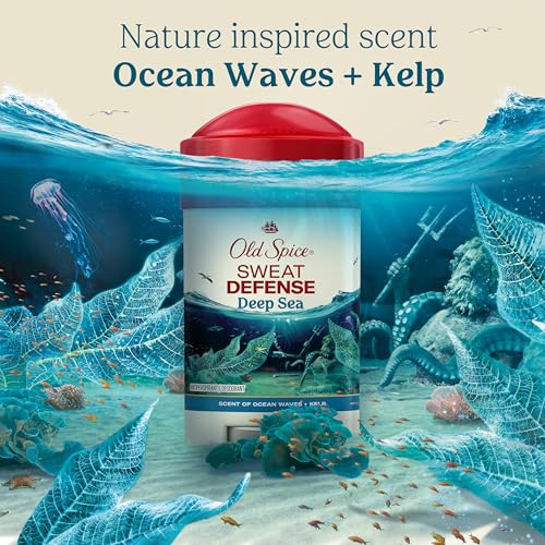 Image of Old Spice Sweat Defense Antiperspirant & Deodorant for Men, 24 /7 Ultimate Sweat Protection, Long Lasting Scent, Soft Solid, Deep Sea Scent, 2.6 oz