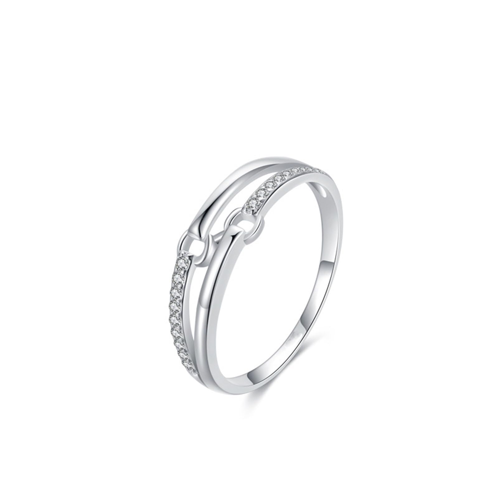 Anillos para mujer, oro auténtico con diamante cultivado en laboratorio, alianzas de boda, anillos de oro blanco único para mujer