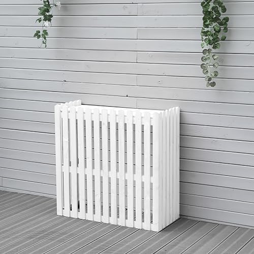 Cache-climatiseur durable à persiennes avec étagère supérieure pour plantes - 2